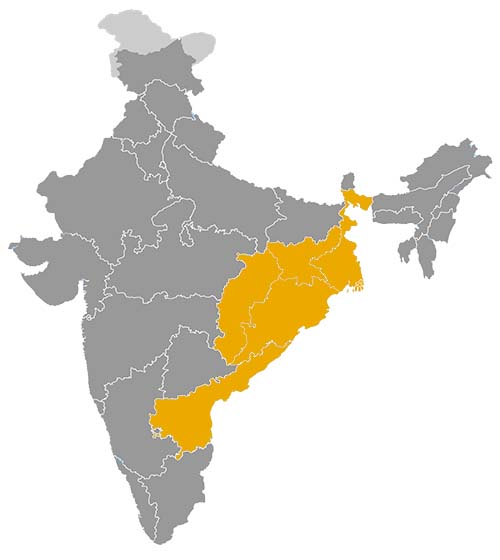 Inde • |1435/1568| • dynastie Suryavamsi: carte